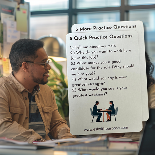 Card Model Interview Questions 48 Job Interview Questions Cards for Your Next Career Opportunity – ESL ...