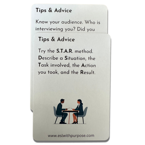 48 Job Interview Questions Cards for Your Next Career Opportunity – ESL ...