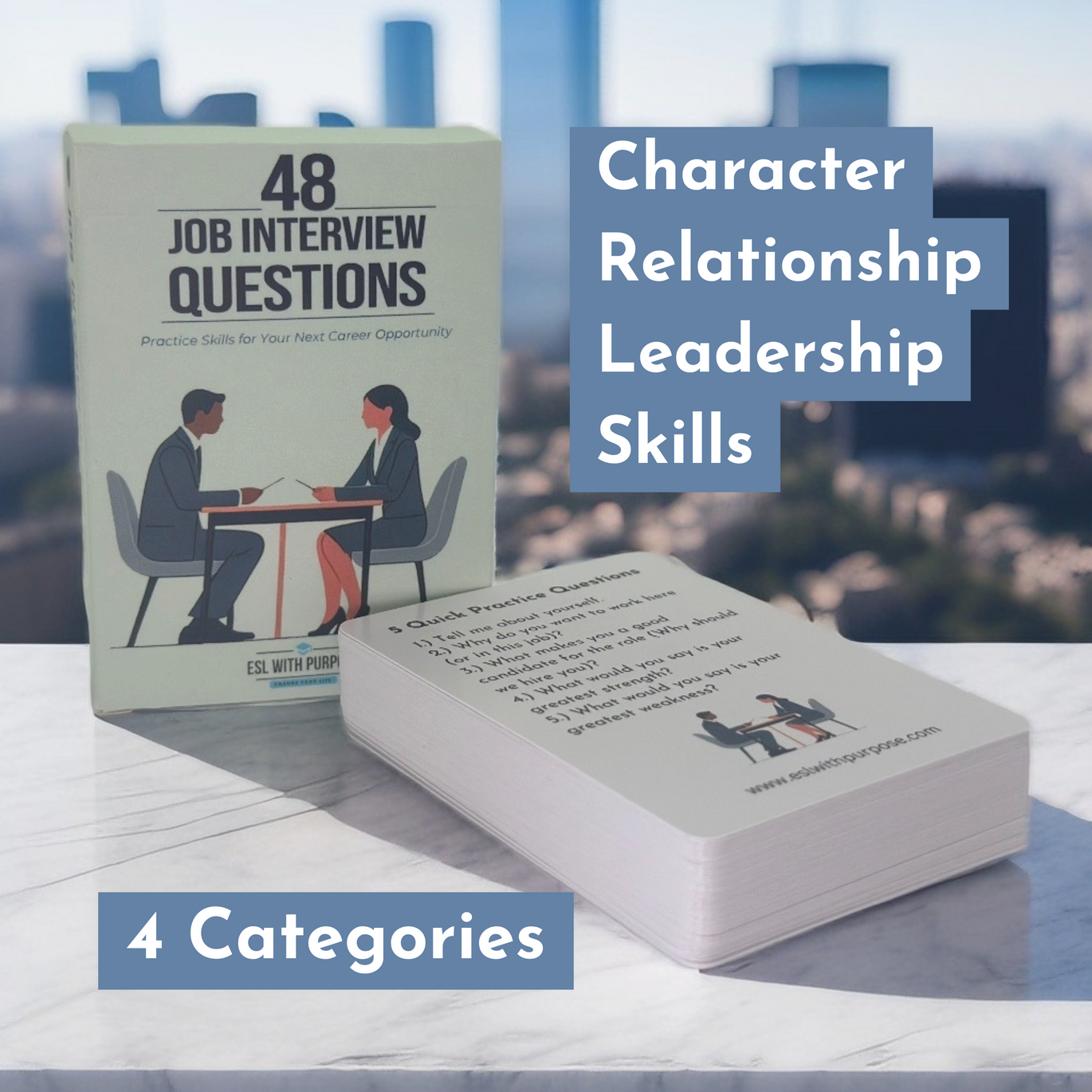Competency Interview Cards Examples 48 Job Interview Questions Cards for Your Next Career Opportunity – ESL ...