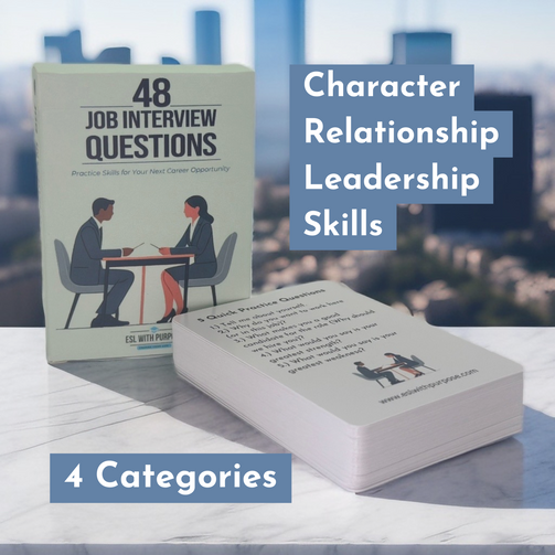 48 Job Interview Questions Cards for Your Next Career Opportunity – ESL ...